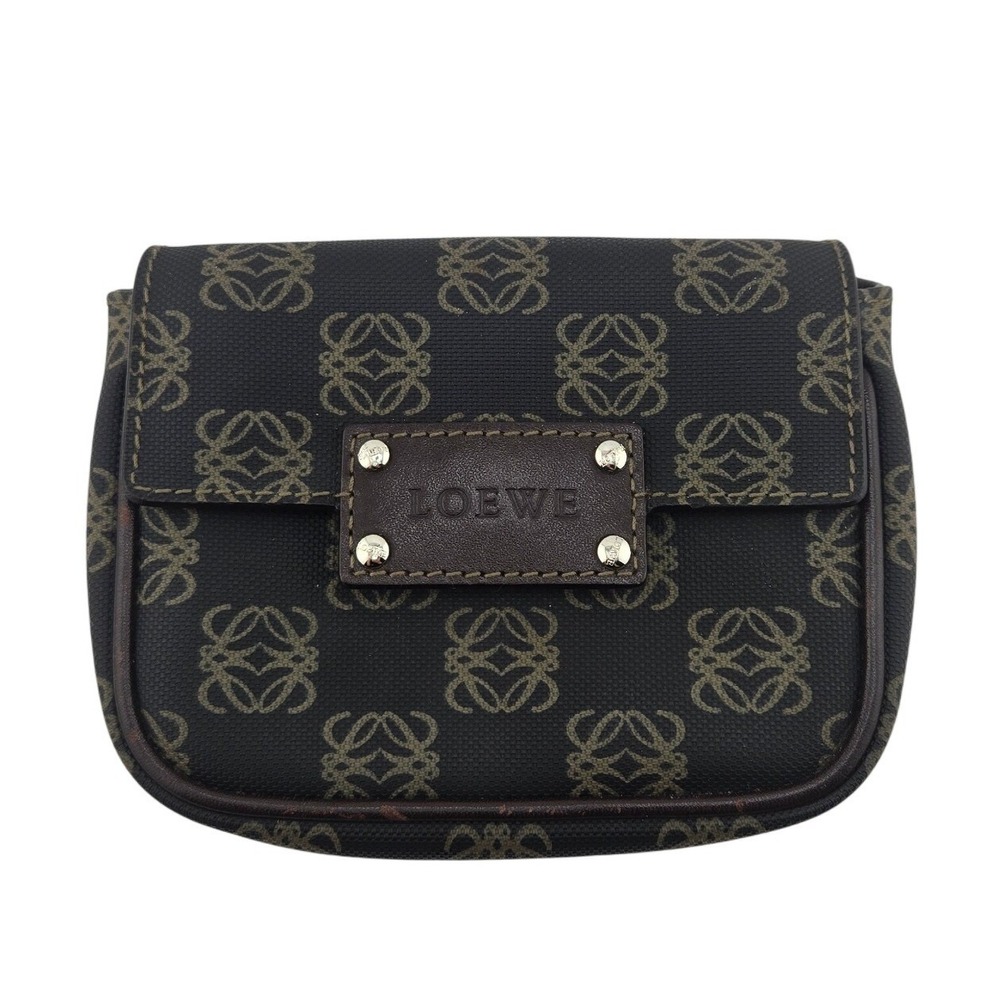 Loewe Mini Anagram Coated Canvas Belt Bag Pouch Brown Monogram